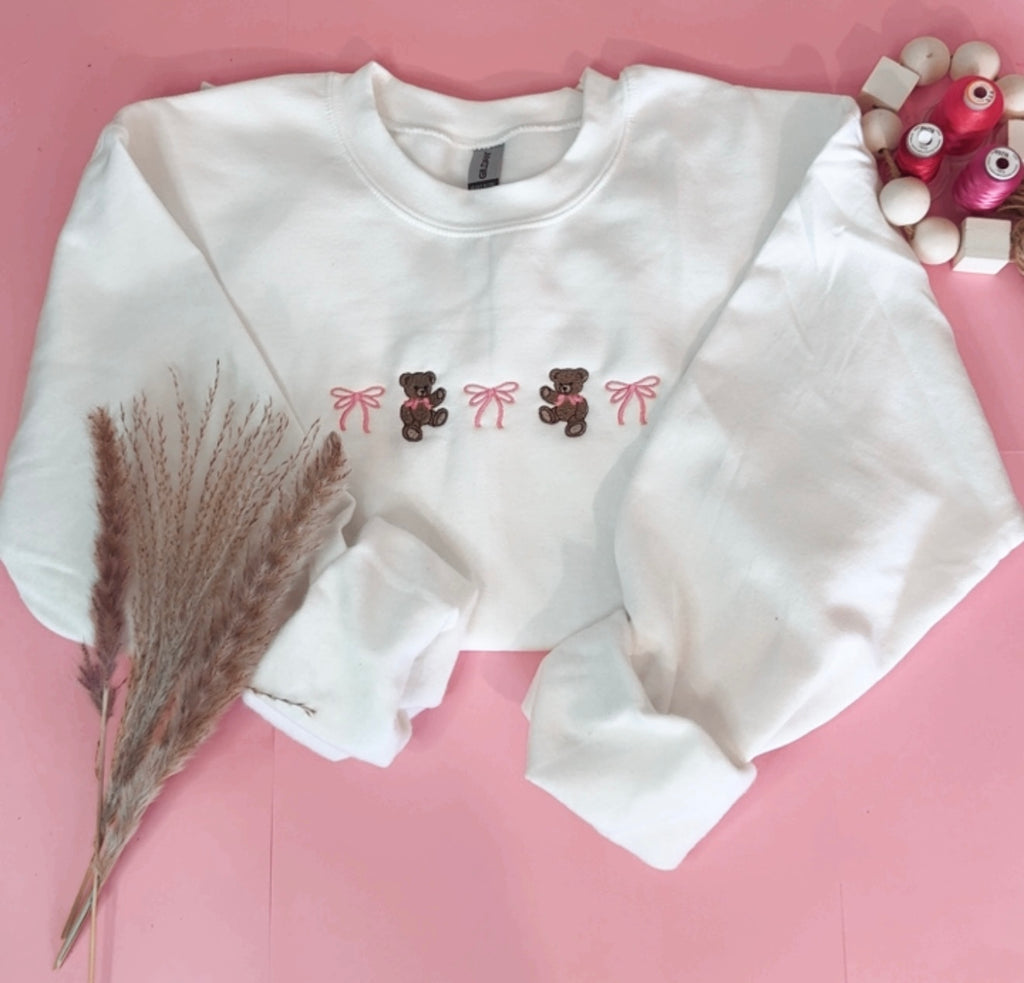 Teddy Bear and Bow Crewneck