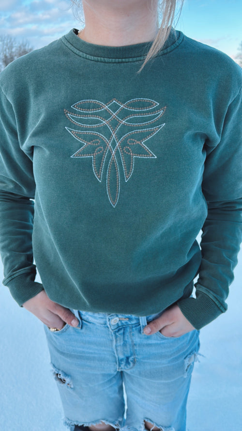 2 Tone Bootstitch Crewneck