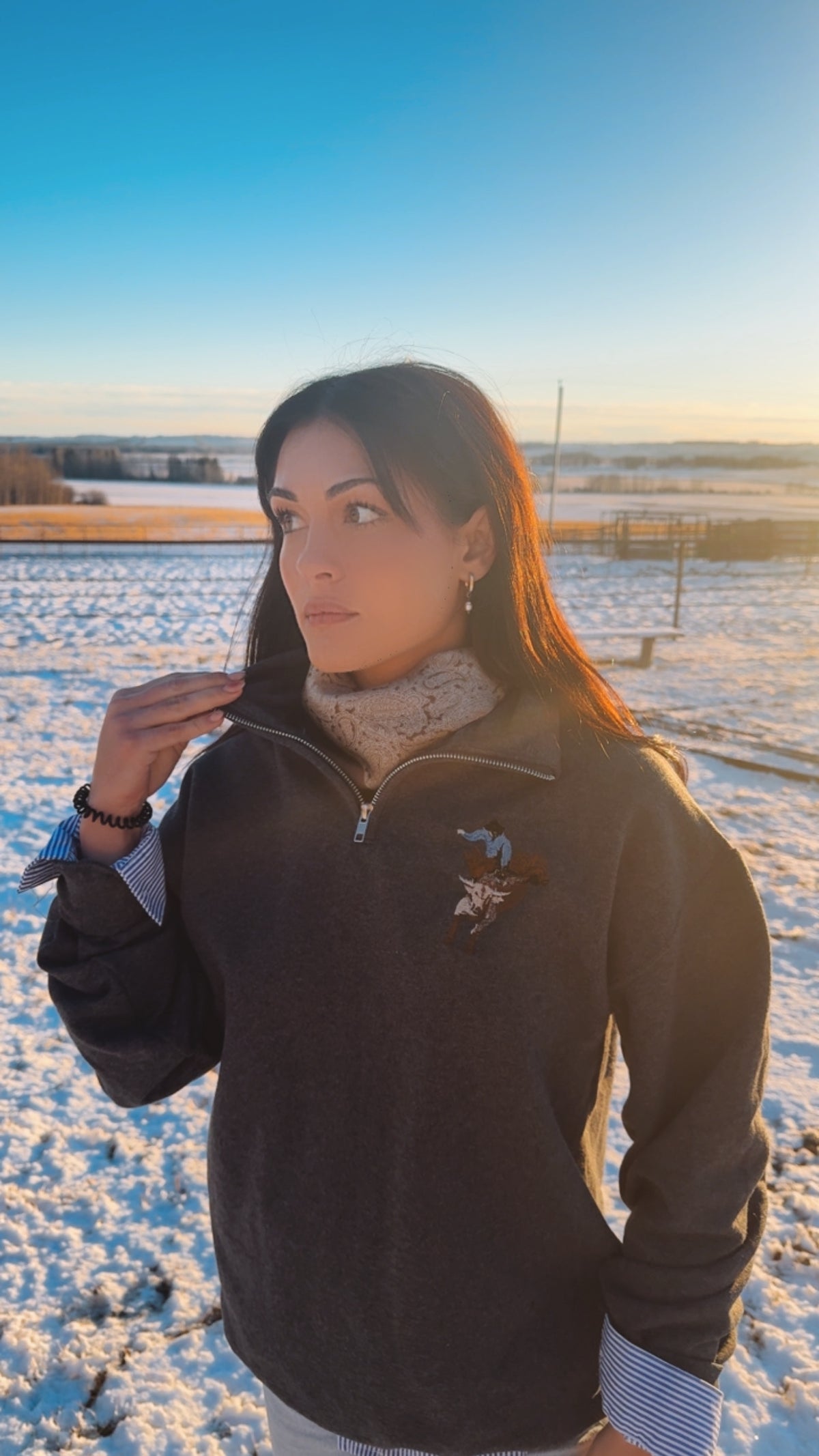 Bull Riding Quarter Zip