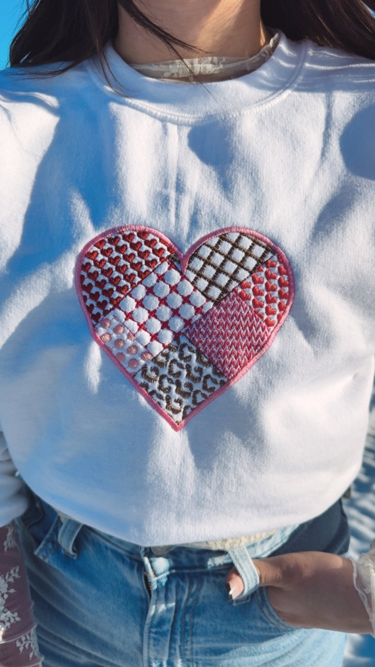 Quilted Heart Crewneck