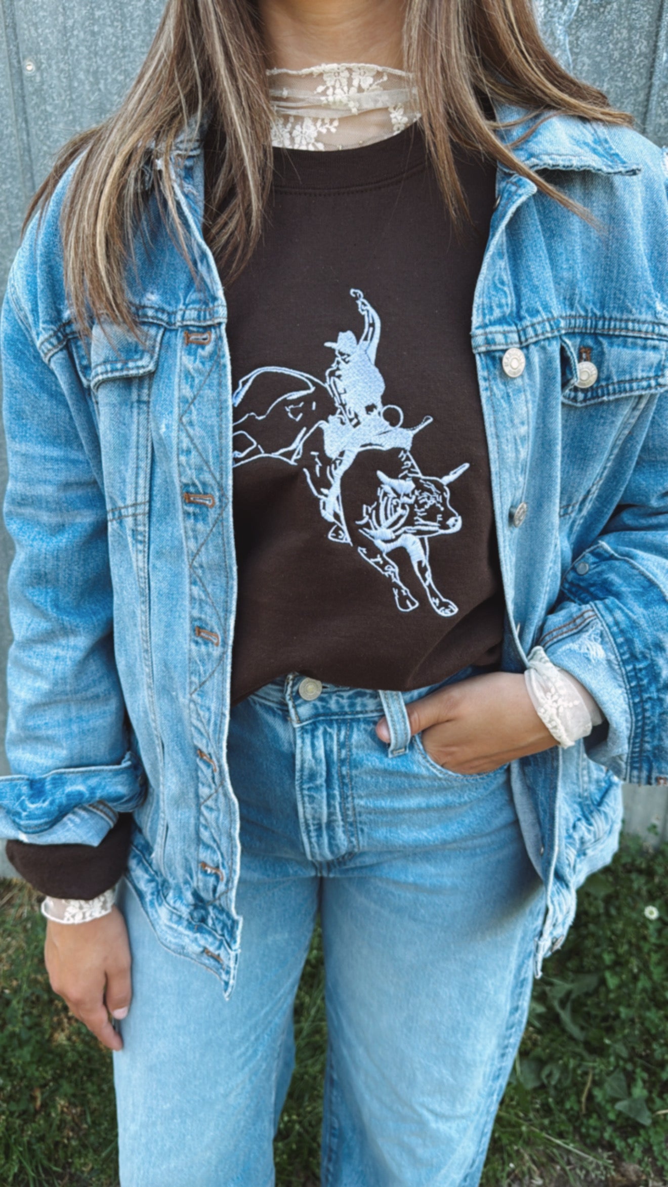 Bull Riding Crewneck