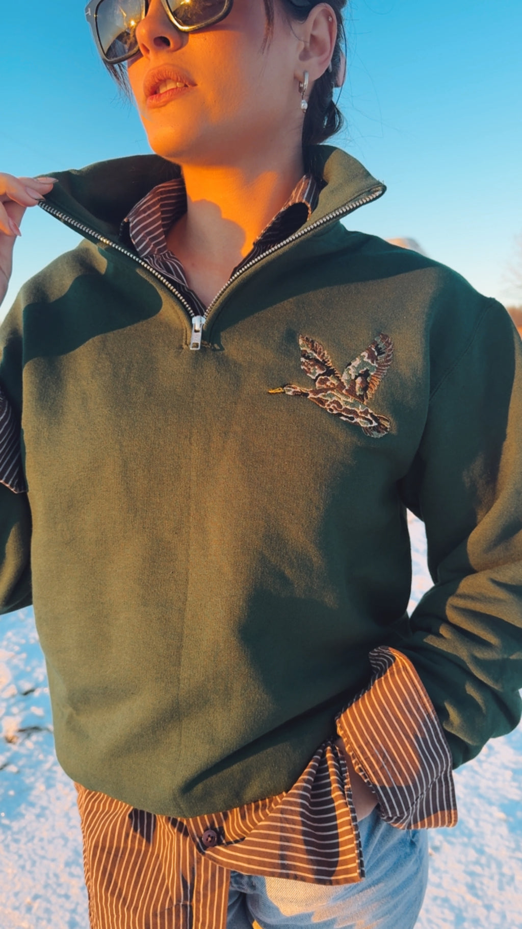 Goose Camo Quarter Zip