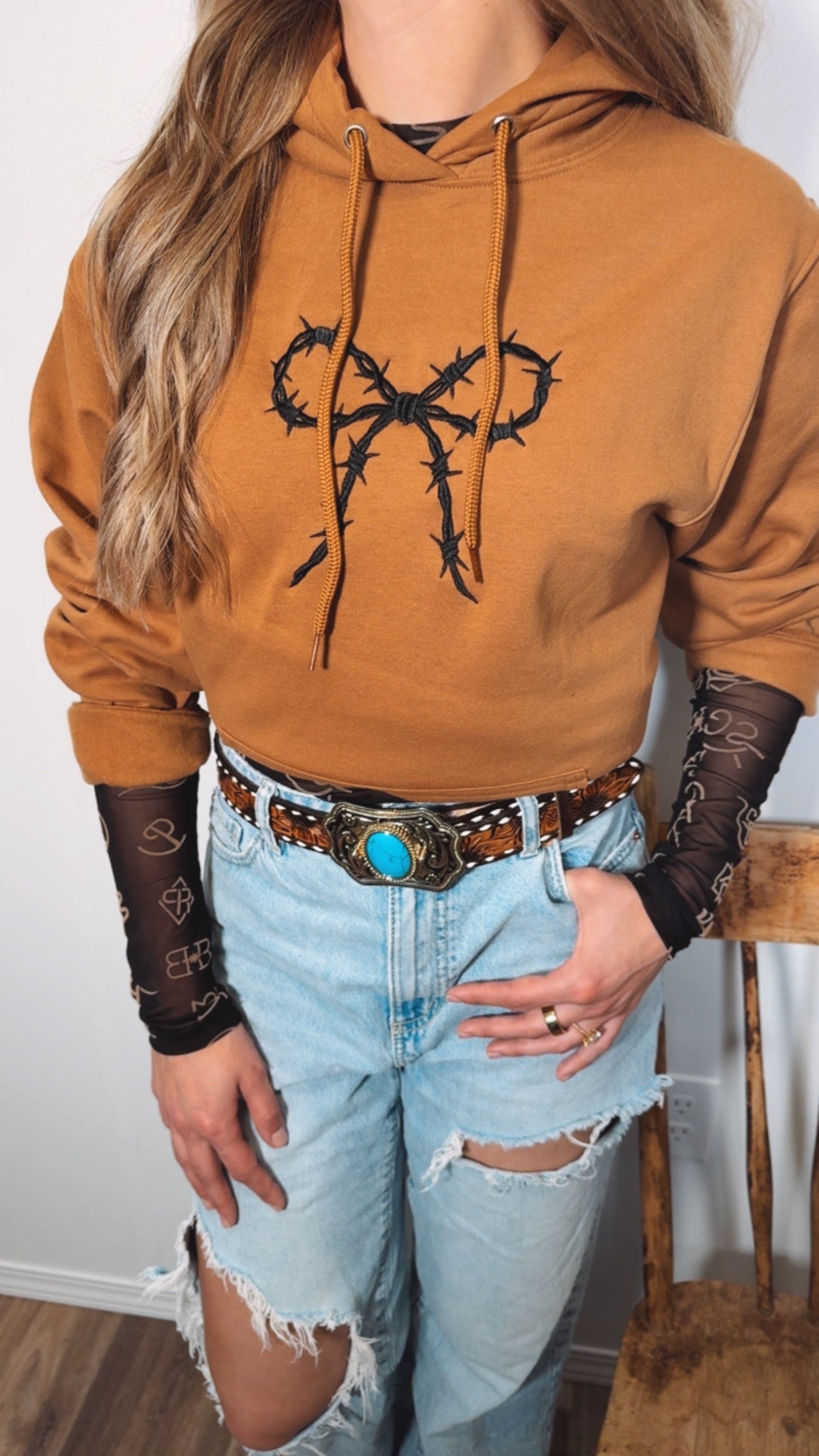 Barbed Wire Bow Hoodie