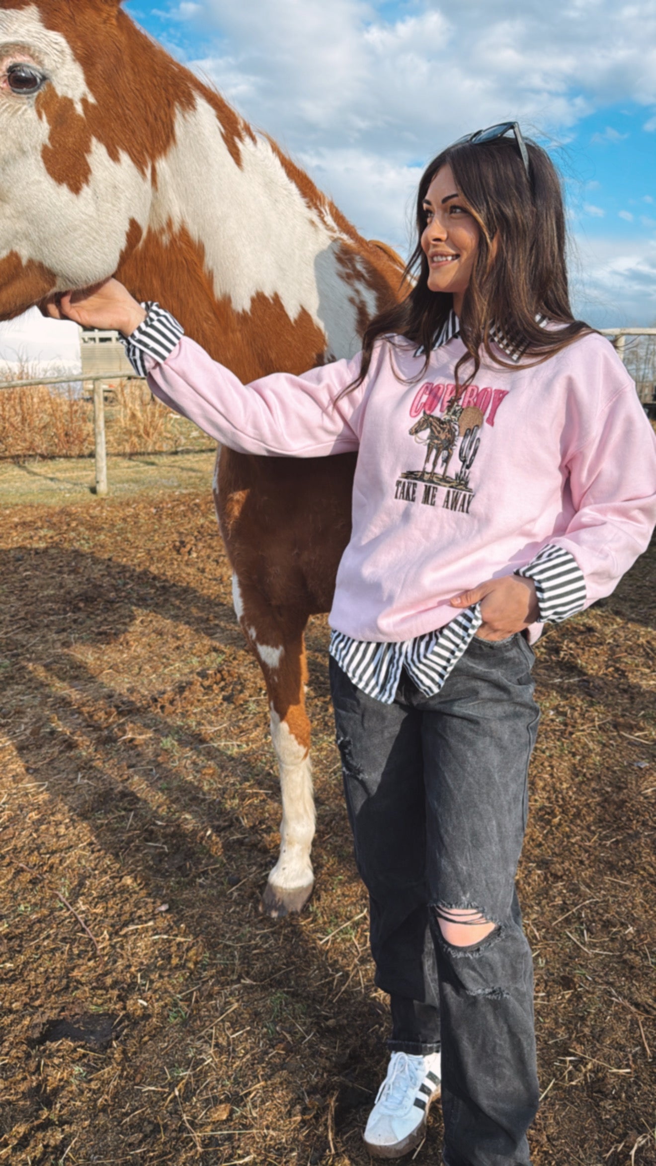 Cowboy Take Me Away Crewneck