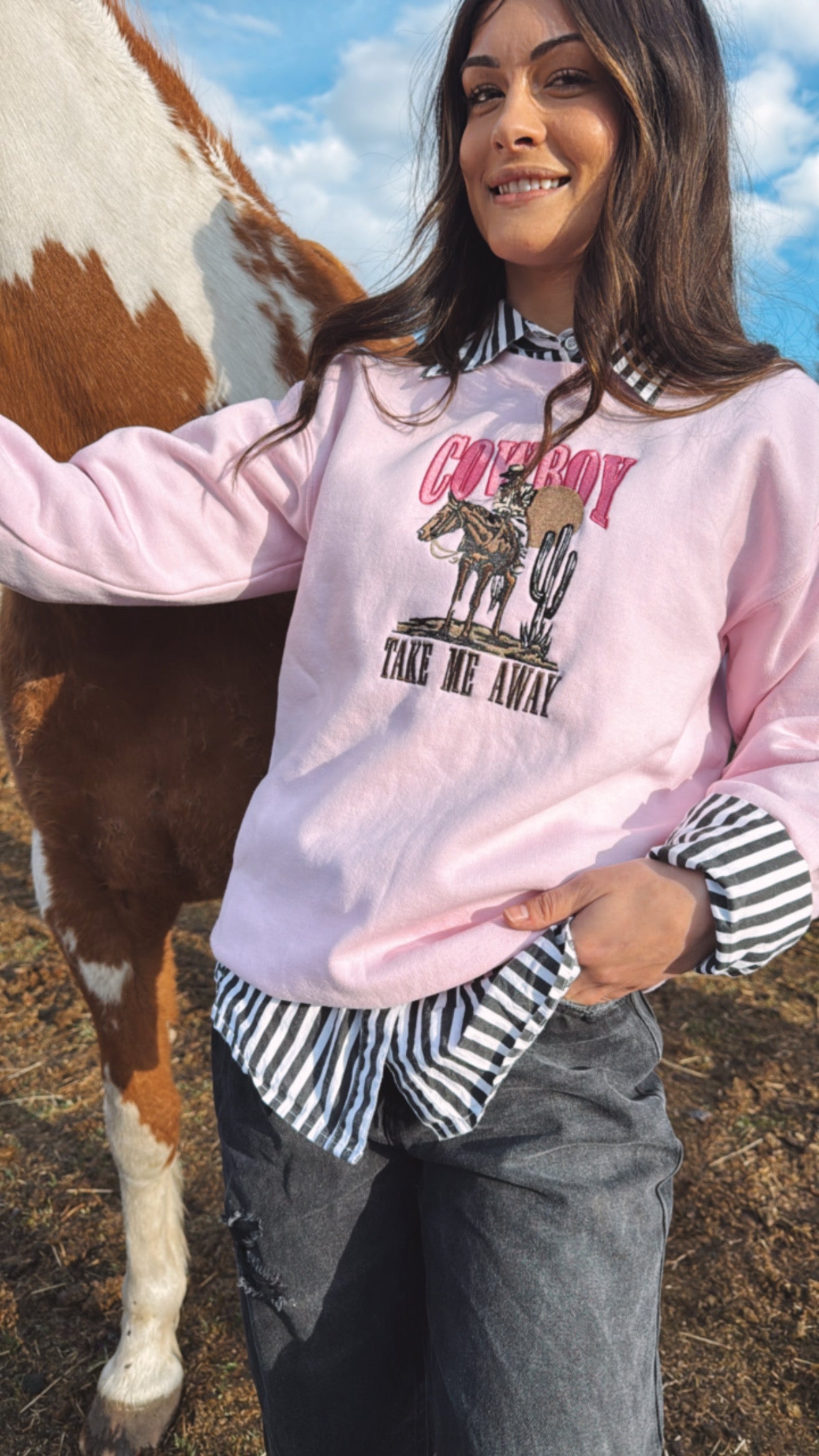 Cowboy Take Me Away Crewneck
