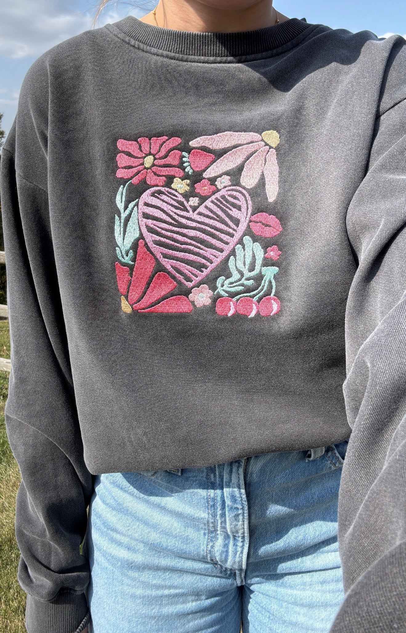 Heart Floral Crewneck