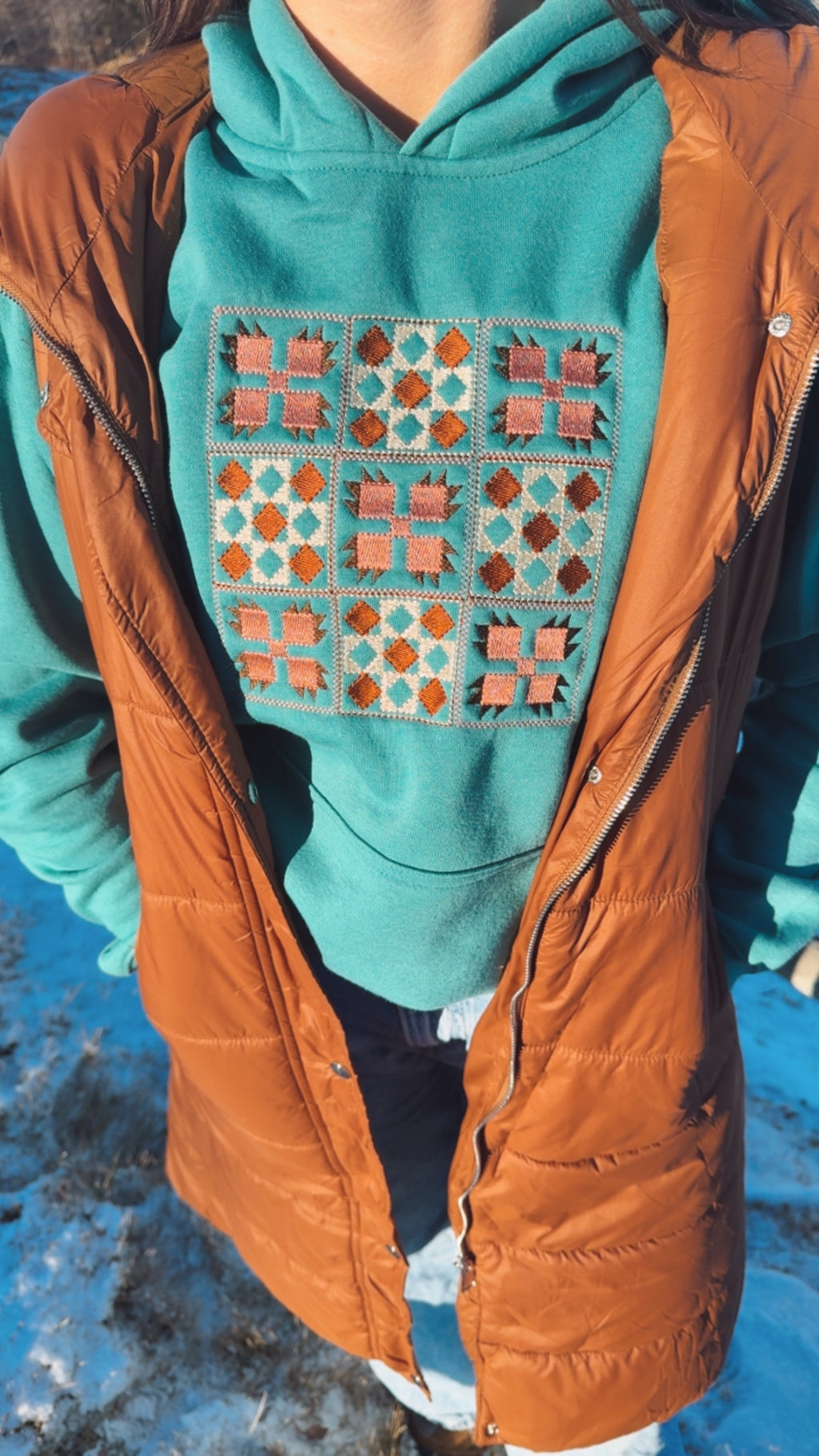 Quilted Patch Hoodie