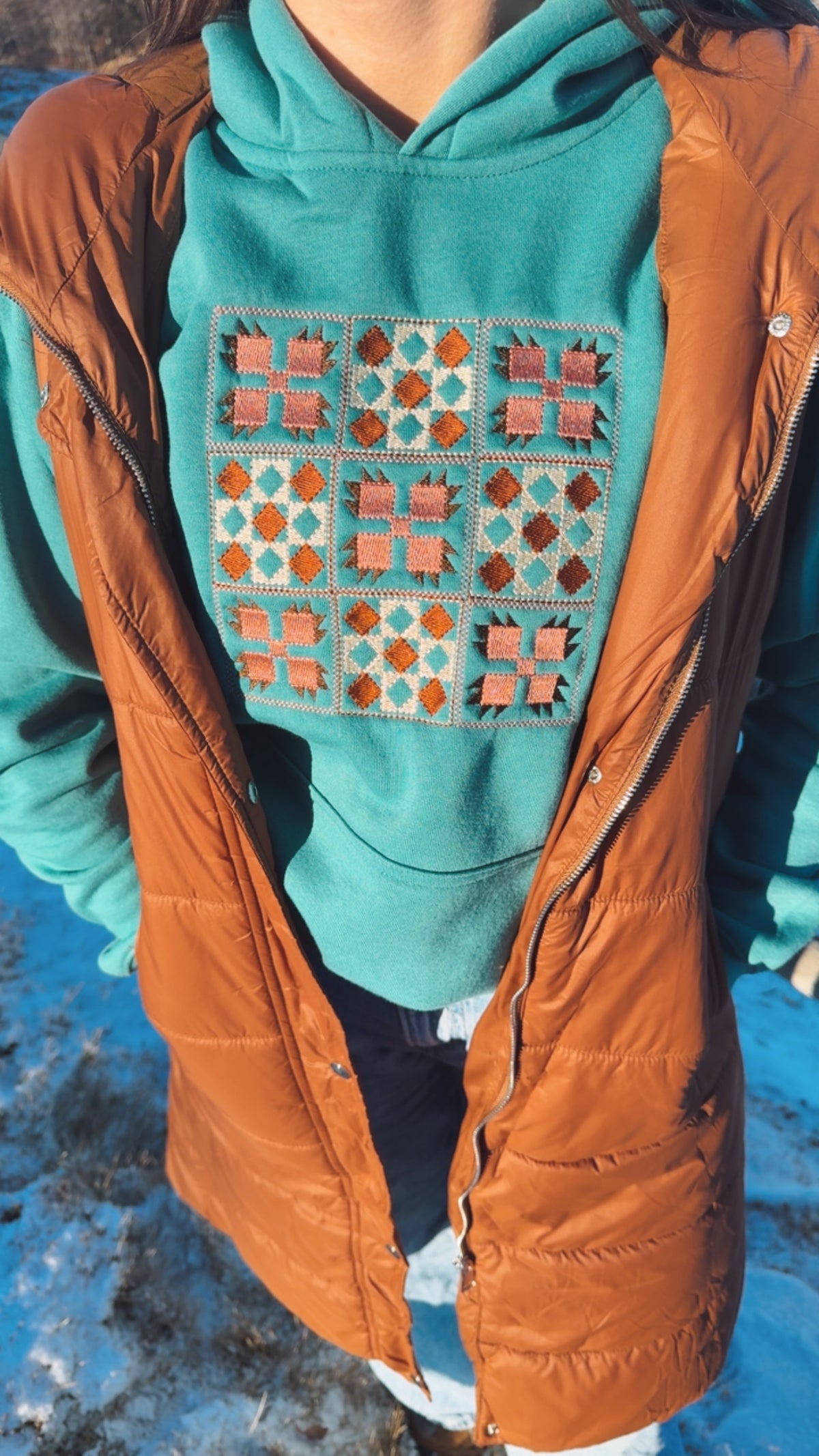 Quilted Patch Hoodie