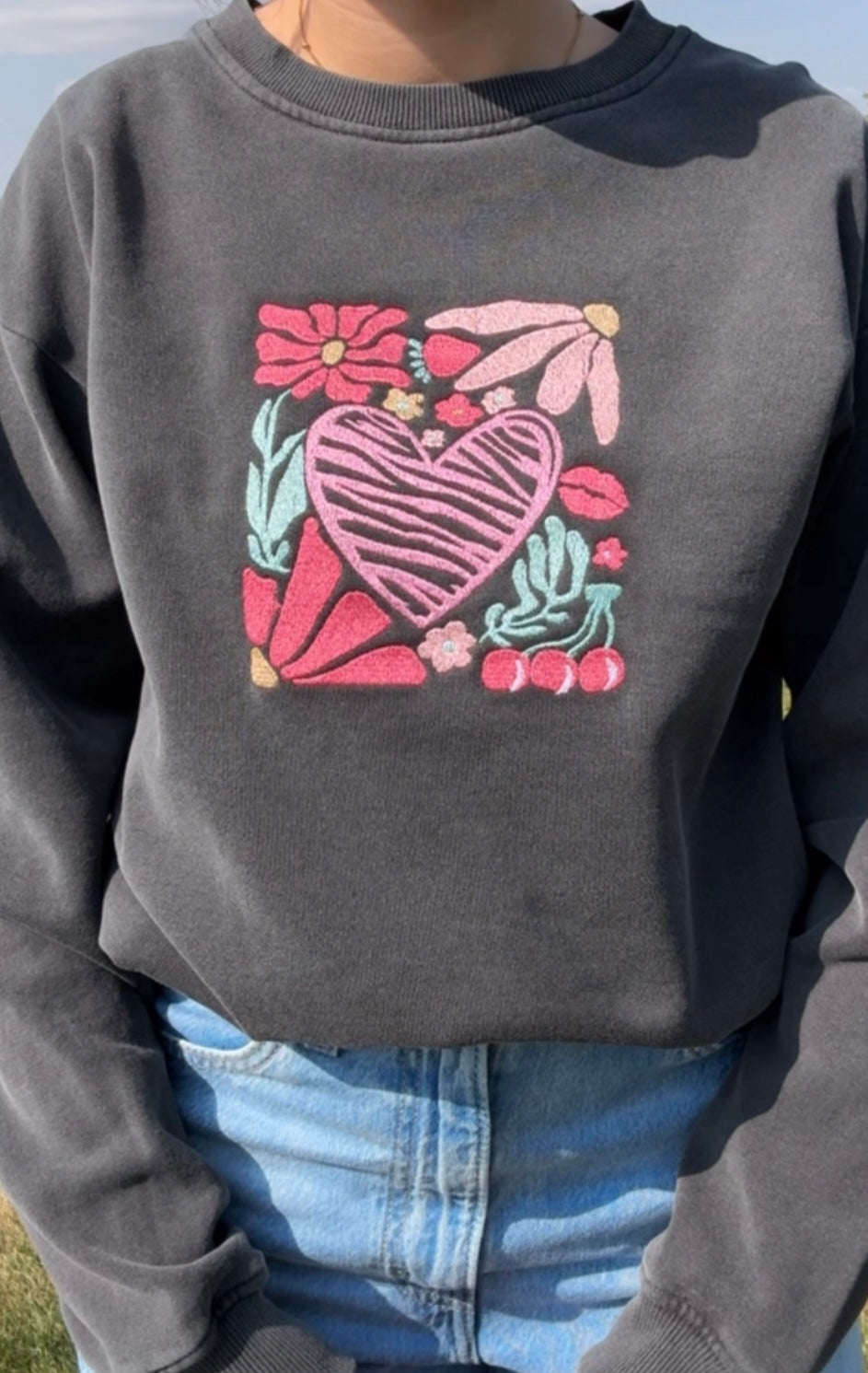 Heart Floral Crewneck
